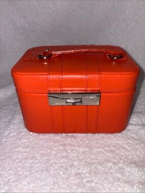 Wolf designs Orange Travel Jewelry Case with Top Handle -